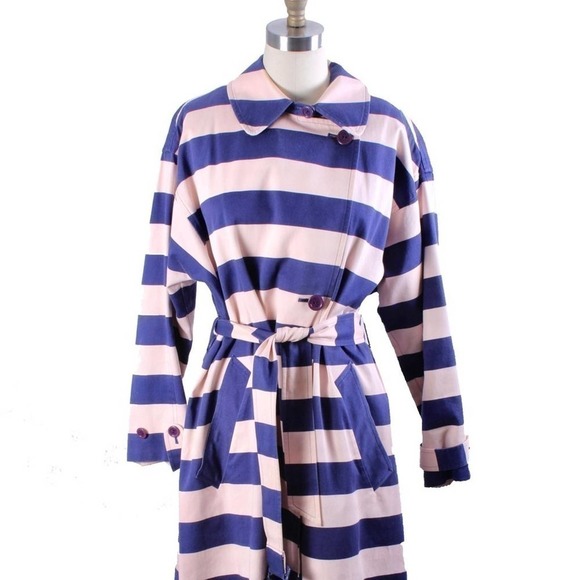 Marimekko Jackets & Blazers - Marimekko "Kumu" Striped Trench Coat 38 M/L